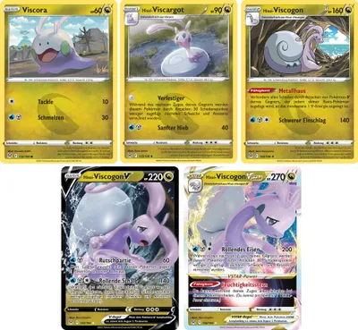 Produktbild von Hisui Viscogon VSTAR & -V & Rare Holo & Hisui-Vicargot & Viscora SET Schwert & Schild Verlorener Ursprung 132-136/196 Sammelkarten Pokemon Einzelkarten