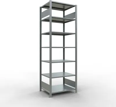 Produktbild von Schulte Büro-Fachbodenregal MULTIplus150 Stecksystem ohne Mittelanschlag | Grundregal | Fachlast 150kg | 230x75x60cm | 7 Ebenen | Beidseitig nutzbar | Verzinkt