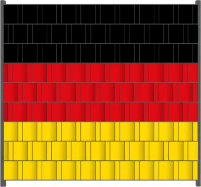 Produktbild von Wallario Zaunsichtschutz mit Motiv Deutsche Flagge für Ein- und Doppelstabmatten Zäune in der Größe 200 x 180 cm