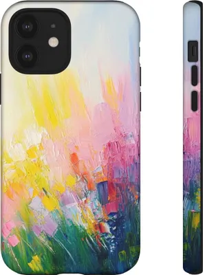 Produktbild von Abstrakte bunte Pinselstriche – Hülle Kompatibel mit iPhone 12