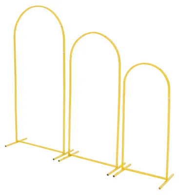 Obrázek produktu pro Sada 3 svatebních oblouků SucceBuy, stojany na pozadí 1,2/1,5/1,8 m, zlatý kovový oblouk pro oslavy, narozeniny, promoce, svátky a slavnostní události