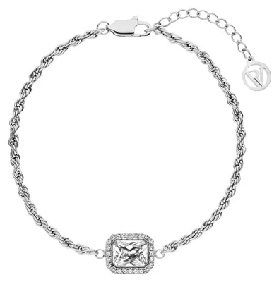 Produktbild von PAUL VALENTINE - Damen Armband Edelstahl - Silberfarben - Zirkonia Anhänger - PV