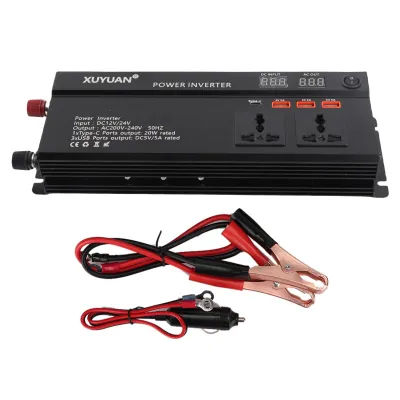 Obrázok produktu pre 5000W 12V na 220V LCD displej menič do auta USB nabíjací adaptér