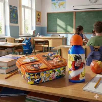 Produktbild von Anime Dragon Ball Kinder 2 tlg Lunch Set - 3 Kammer Brotdose Alu-Trinkflasche