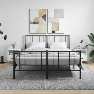 Image de vidaXL Tables de nuit 2 pcs. Blanc brillant 40x35x47,5 cm Bois composite