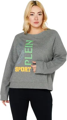 Produktbild von Plein Sport Damen-Sweatshirt mit Rundhalsausschnitt aus Baumwolle, grau XL