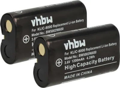 Produktbild von vhbw 2x Akku kompatibel mit Kodak EasyShare ZX1 HD Camcorder Kamera (1200 mAh, 3,6 V, Li-Ion)
