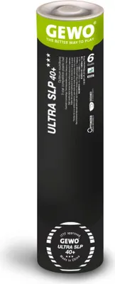 Produktbild von GEWO Tischtennisbälle Ultra SLP 40+, 6er Tube ITTF-zugelassener 3-Sterne Wettkampfball - ohne Naht, weiß