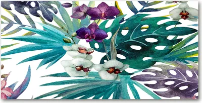 Produktbild von Tulup Glas-Bild -140x70- Wandkunst Dekorative Wand für Küche & Wohnzimmer - Blumen & Pflanzen - Tropische Blumen - Mehrfarbig