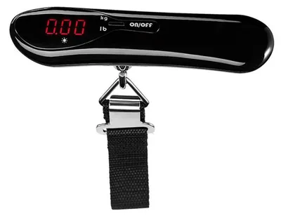 Immagine prodotto di INF Bilancia da viaggio digitale a gancio con display LED 50kg ABS compatta Nero