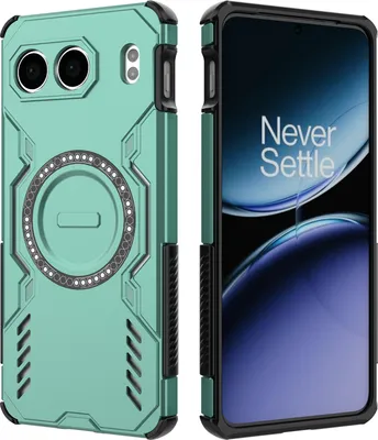 Image de Etui magnétique pour OnePlus Nord 4, bumper hybride PC et TPU, aérations pour la dissipation de la chaleur Etui Vert