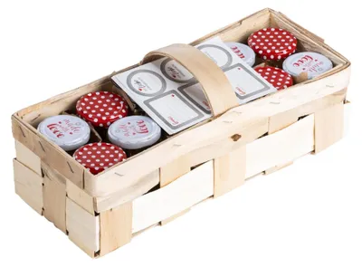 Obrázok produktu pre Darčeková sada na zaváranie v košíku, 14 ks