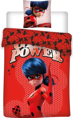 Produktbild von Miraculous Wende - Bettwäsche 135x200 80x80 cm Lady Bug Girl Power -  Baumwolle
