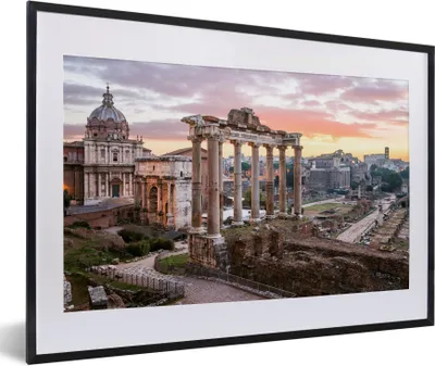 Produktbild von MuchoWow® Gerahmtes Poster Italien - Rom - Luft 60x40 cm - Poster mit Schwarzem Bilderrahmen Wandposter Rahmen Foto Bilder - Schlafzimmer - Plakat in Rahmen - Drucken