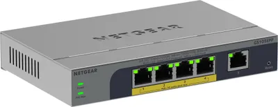 Obrázek produktu pro NETGEAR GS105EPP, Nespravované, Gigabit Ethernet (10/100/1000), Plně duplexní režim, Podpora napájení po Ethernetu (PoE), Stolní/nástěnná montáž