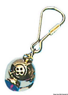Immagine prodotto di Anello portachiavi fischietto in ottone lucido, 1 pezzo