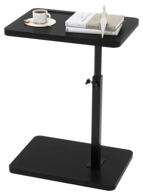 Produktbild von C-förmiger Beistelltisch 360° drehbar - Höhenverstellbar - Platzsparend - Stahlrahmen - Moderne industrielle Stil - 43 cm x 32 cm x 78 cm - Couchtisch