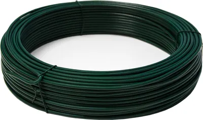 Image de NIEDERBERG METALL 70m fil de tension Fil de clôture Ø 3,8mm Fil d'attache Fil de jardinage Fil de bricolage Métal Accessoires pour clôtures Fil de fer Rouleau de grillage | Gainage PVC | Vert