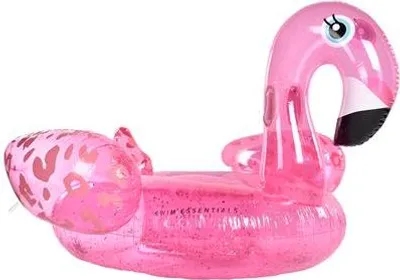 Produktbild von Swim Essentials Luxury Ride-on Neon Leopard Flamingo 142x 137 x 97 cm