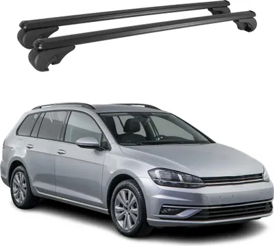 Image de Barres de toit Transversales pour VW Golf Alltrack 2014-2019 Aluminium Noir