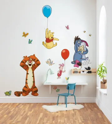Produktbild von Komar Vlies Fototapete selbstklebend und konturgeschnitten "Winnie and Friends XXL" - Größe: 127 x 200 cm (Breite x Höhe) - 1 Stück
