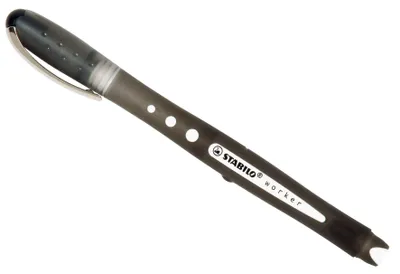 Zdjęcie produktu dla Rollerball - STABILO worker+ kolorowy - średni - opakowanie 10 sztuk - czarny