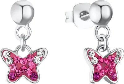 Produktbild von Lillifee Ohrstecker Mädchen 2033997 Schmetterling Silber rosa