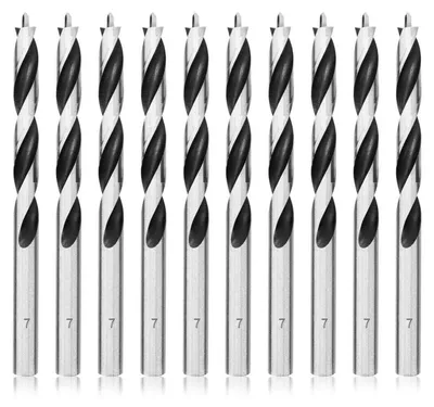 Produktbild von Holzbohrer 7mm 10 Stück Brad Point Spiralbohrer für Holzbearbeitung