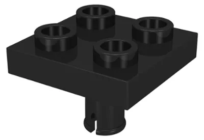 Productafbeelding van 2x LEGO Platte modifiziert 2 x 2 mit Pin auf unten (2476) – Einzelteile