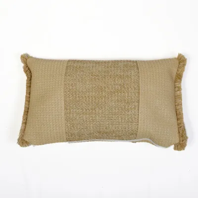 Immagine prodotto di Fodera per cuscino effetto raphia - Rettangolare - 50x30cm - Beige e nero