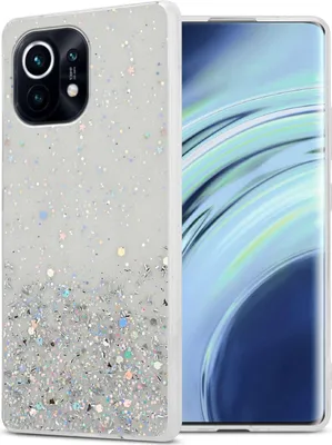 Immagine prodotto di Custodia Cadorabo per Xiaomi Mi 11 5G in trasparente con glitter Custodia protettiva in silicone TPU flessibile con glitter scintillanti Custodia cover per cellulare