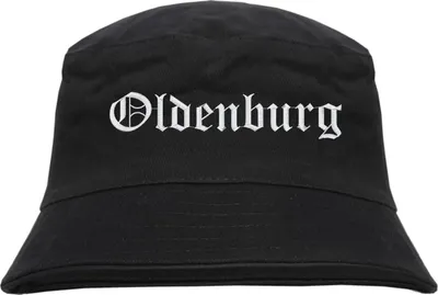 Produktbild von Oldenburg Fischerhut - Altdeutsch - bestickt -  Bucket Hat Anglerhut Hut Anglerhut Hut  Schwarz S/M