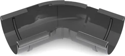 Produktbild von BRYZA verstellbare Innen-Rinnenwinkel 120°-145° Kunststoff Ø 125 mm, Schwarz RAL 9005