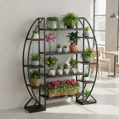 Immagine prodotto di Portap piante a 5 livelli - scaffale per piante - libreria - torre per piante - fioriera - design industriale vintage