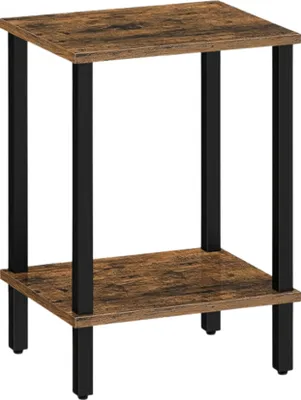 Produktbild von ACAZA Beistelltisch - Nachttisch - Kleine Couchtisch - Industriell - Vintage Braun - 55x38x30 cm - Banktisch