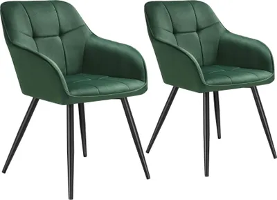 Produktbild von tectake® Esszimmerstuhl Marilyn gepolstert, in Samtoptik, gesteppt 58 x 62 x 82 cm