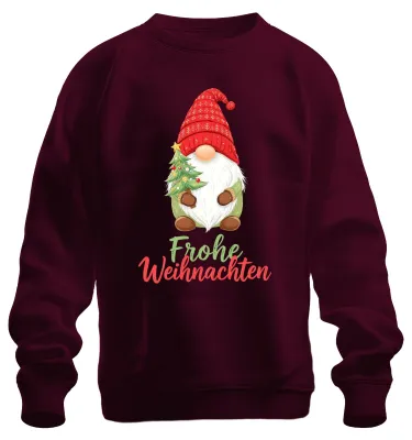 Zdjęcie produktu dla Merry Christmas Gnome Christmas Gnome Christmas Tree Cute Uni Sweatshirt Pullover, bordowy, XXL