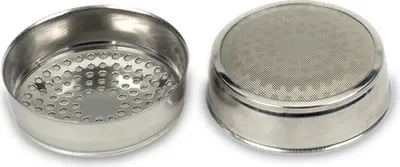 Two metal sieve components are shown against a white background.