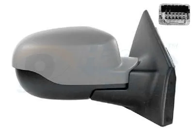 Produktbild von VAN WEZEL 4333818 Außenspiegel Seitenspiegel Rechts für RENAULT Clio III Schrägheck (BR0/1, CR0/1) Konvex Beheizt Grundiert