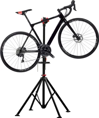 Produktbild von Fahrradbefestigungsständer mit Schnellspanner, Werkzeughalter und Lenkerhalterung, leichter und tragbarer Reparaturständer für Fahrräder, schwarzes Stativ