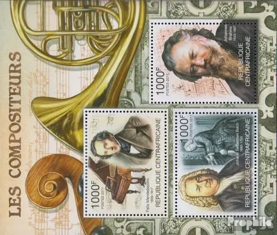 Produktbild von Briefmarken Zentralafrikanische Republik 2011 Mi 3128-3130 Kleinbogen (kompl.Ausg.) postfrisch Komponisten