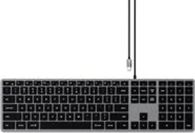 Produktbild von Satechi Slim W3, Kabelgebunden, USB, QWERTZ, Aluminium, Schwarz