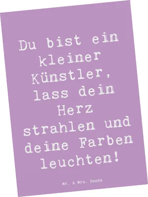 Produktbild von Mr. & Mrs. Panda Postkarte Spruch Die Freude an der Kreativität entdecken - Lavendeltraum - Geschenk, Träume, Inspiration, Ansichtskarte, Trost, Grußkarte, Zuversicht