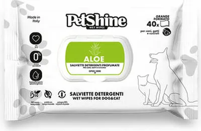 Zdjęcie produktu dla Chusteczki nawilżane dla zwierząt Porrini Aloe Vera 40 szt