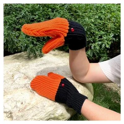 Produktbild von Gestrickte Tierhandschuhe, Häkelente Fäustlinge, Lustige Enten Strickhandschuhe, Winddichte Winterhandschuhe, Niedliche Warme Handschuhe für Damen und Herren