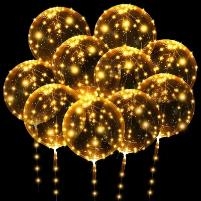 Produktbild von Leuchtende LED-Ballons – 10 leuchtende Ballons – 60 cm Durchmesser – Bunte Lichter – Dekoration für Hochzeiten – Wiederverwendbar – Geeignet für Valentinstag