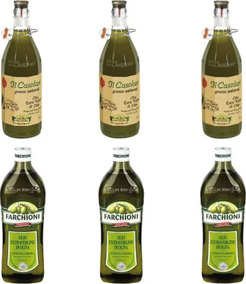 Produktbild von 3x Farchioni Natives Olivenöl Extra Il Casolare Grezzo + 3x Farchioni Classico Extra Natives nativ Olive Olivenöl 1L