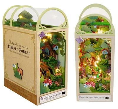 Produktbild von DIY Book Nook Zauberwald - 3D-Puzzle - Miniaturhaus aus Holz - mit LED-Licht
