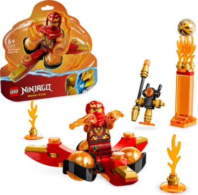 Produktbild von LEGO 71777 NINJAGO Kais Drachenpower-Spinjitzu-Flip Spielzeug, Spinner mit Kunststücken, Minifigur Kai zum Sammeln, kleines Geschenk für Kinder ab 6 Jahren