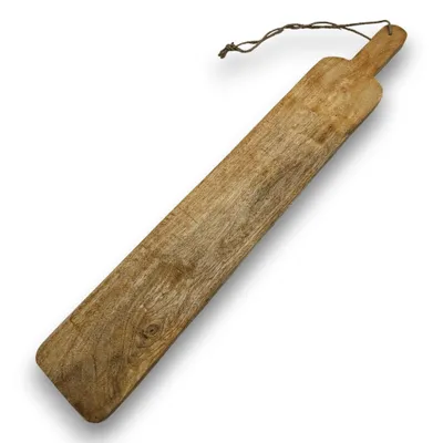 Produktbild von Holzbrett Dekobrett Holzplatte langes Tablett Mangoholz 76x12 cm massiv Kerzentablett